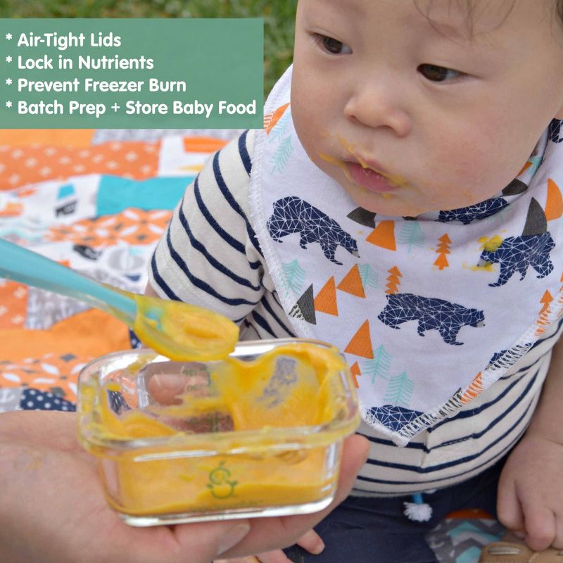 Sage Spoonfuls 6pk Durable Leakproof Glass Baby Food Storage Containers - Clear - 4oz, 6 of 16