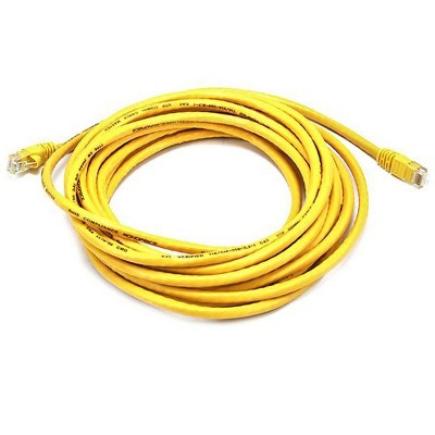 Monoprice Cat5e Ethernet Patch Cable - 20 Feet - Yellow | Network Internet Cord - RJ45, Stranded, 350Mhz, UTP, Pure Bare Copper Wire, 24AWG