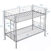 Cesicia Twin Size Metal Bunk Bed Frame with Fence - 3 of 4