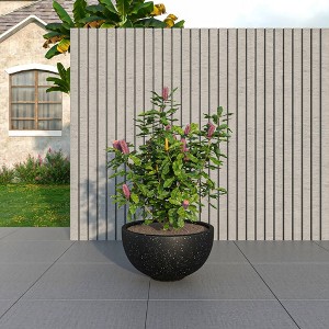 LeisureMod Iris Fiberstone Round Planter with Drainage Holes for Indoor and Outdoor Use - 1 of 4