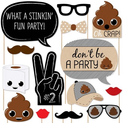 Big Dot of Happiness Party 'Til You're Pooped  - Poop Emoji Party Photo Booth Props Kit - 20 Count