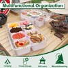 YIGII-split tray with lid and handle, 8 compartments, snack box container, cooked food organizer, candy, nut, fruit, snack box, 2 packs,Pink - 4 of 4