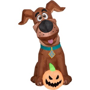 Gemmy Airblown Inflatable SCOOB with Pumpkin, 3.5 ft Tall, Brown - 1 of 4