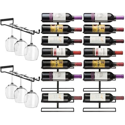 Sorbus Wine Rack + Under Cabinet Glass Rack Set
