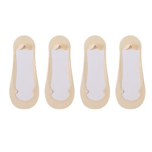 Anna-Kaci Women's Ultra Low Cut No Show Socks with Anti-Slip Silicone Grip and Seamless Toe Protection 4-Pack - 1 of 4