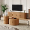 Bella Depot Wooden TV Stand & Coffee Table Set with Fluted Sliding Doors for TVs up to 75" - 2 of 4