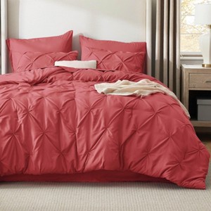 Bedsure | 5/7 Pcs Bed in a Bag Solid Diamond Pintuck Bedding Set for All Season - 1 of 4