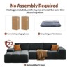 Racxily L-Shape Modular Sofa, Deep Seat with 3 Cushions & Soft Fabric for Living Room, No Assembly - 4 of 4