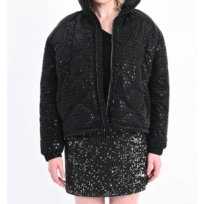 Women's Puffer Down Jacket with Houndstooth Pattern - Lili Sidonio