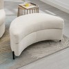 Hrinhom 32.7" W Half Moon Storage Ottoman,Modern Chenille Footstool with Metal Legs - 3 of 4