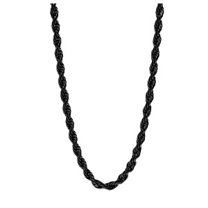 Black Rope Chain For Women or Men 20" Length 4mm Width Lobster Clasp Ginger Lyne Collection - 1 of 4
