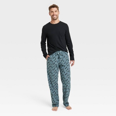 Hanes Premium Men's Knit Long Sleeve Pajama Set 2pc - Black XXL