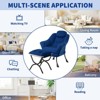 GustoWave Comfy Armchair with Folding Footstool, Velvet Upholstered Lounge Reading Chair for Adults, Compact Accent Furniture - 3 of 4