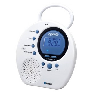 Jensen Water Resistant Digital AM/FM Bluetooth Shower Clock Radio with Digital Tuning - 1 of 4