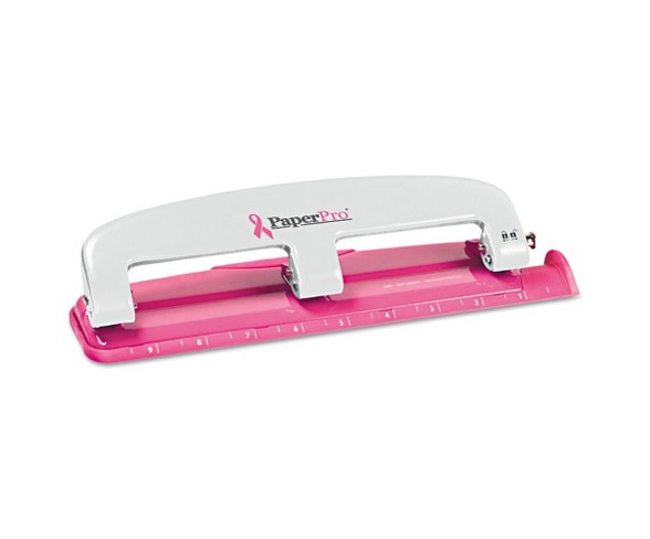 Three-Hole Punch 12-Sheet Capacity Pink - PaperPro inCOURAGE
