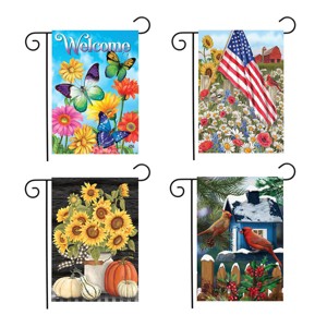 Briarwood Lane Everyday Bundle - Set of 4 - 12.5" X 18" Gift Set Briarwood Lane 1x1 Seasonal Assortment Garden Flag Bundle - 1 of 2