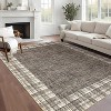 Machine Washable Area Rug Modern Plaid Carpet Non-Slip Stain Resistant Pet Friendly for Living Room Bedroom Dining Room - 3 of 4