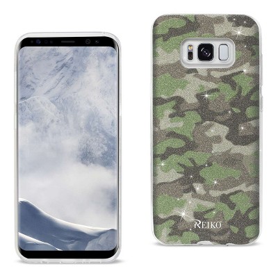 Reiko Samsung Galaxy S8/ SM Shine Glitter Shimmer Camouflage Hybrid Case in Green