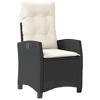 vidaXL 3 Piece Bistro Set with Cushions Black Poly Rattan - 4 of 4
