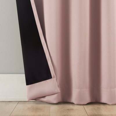 Blush Pink 52" x 96" Polyester Blackout Curtain Panel Pair