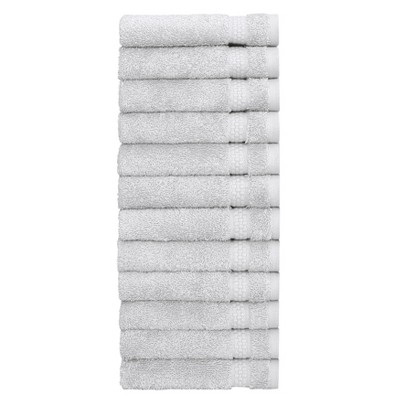 Linum Home Textiles 100% AEGEAN Long Staple Turkish Cotton STARLIGHT Terry Washcloths (Set of 12)