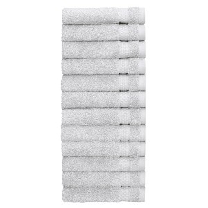 Linum Home Textiles 100% AEGEAN Long Staple Turkish Cotton STARLIGHT Terry Washcloths (Set of 12) - 1 of 3