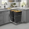 GustoWave Double Black 2x35QT Pullout Trash Can with Full-Extension Slides - 2 of 4