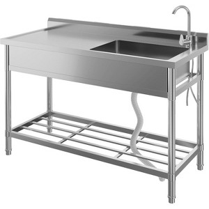 Stainless Steel Utility Sink - Freestanding Commercial Sink with Faucet for Garage/Laundry/Shop - 1 of 4