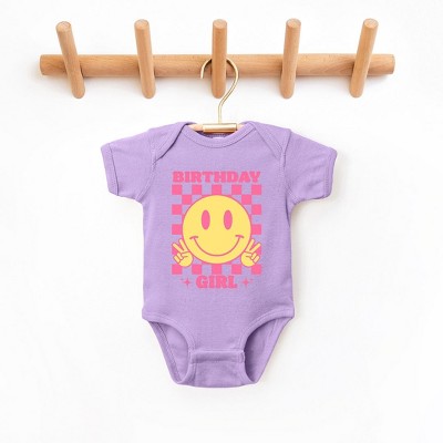 The Juniper Shop Birthday Girl Checkered Baby Bodysuit