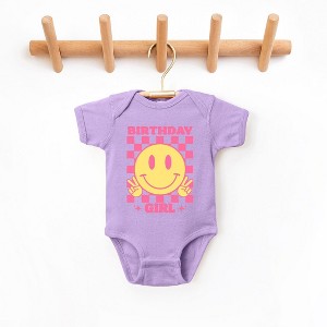 The Juniper Shop Birthday Girl Checkered Baby Bodysuit - 1 of 3