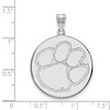 Black Bow Jewelry 14k White Gold Clemson Tigers NCAA Extra Large Pendant - 2 of 3