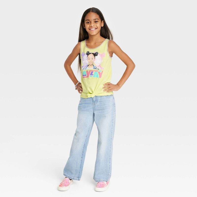 Girls' Nickelodeon That Girl Lay Lay Tie-Front Tank Top - Lime Green, 3 of 4
