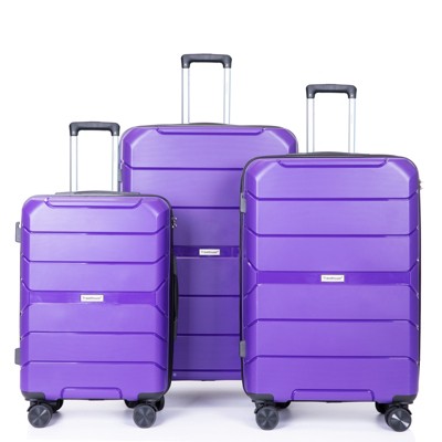 3 Pcs Hardshell Luggage Set, Abs Lightweight Spinner Suitcase With Tsa ...