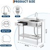 Freestanding Stainless Steel Utility Sink with Workbench,Left Drawer,39" Commercial Kitchen Sink with Faucet - 2 of 4