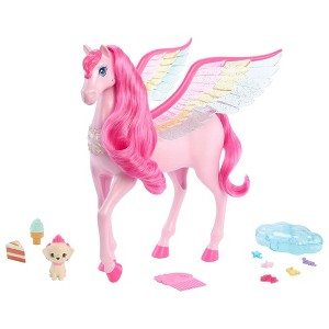 Barbie A Touch of Magic Pegasus Winged Horse and Puppy Dog Toy and Various Accessories, Lights and Sounds, and Sparkle Cloud Storage Case, Pink - 1 of 4