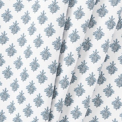 Blue and White Cotton Room Darkening Scallop Valance