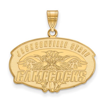 Black Bow Jewelry 14k Yellow Gold Jacksonville State Gamecocks NCAA Large Pendant