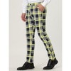 Lars Amadeus Men's Color Block Slim Fit Flat Front Plaid Dress Pants - 2 of 4