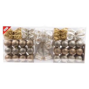 Christmas Magic 70ct Trim Tree Ornament Kit and 50ct Hangers Set Red/White - 1 of 4