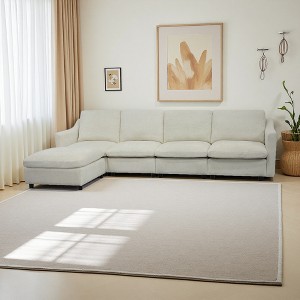 Modern Oversized Deep Seat Sectional Sofa with Reversible Chaise, 5-Seater Loop Yarn Fabric - 1 of 2