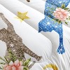 Hachikiko Cute Colorful Flower Cat Comforter Set - Moon Star Pattern Bedding with 2 Pillowcases - 4 of 4
