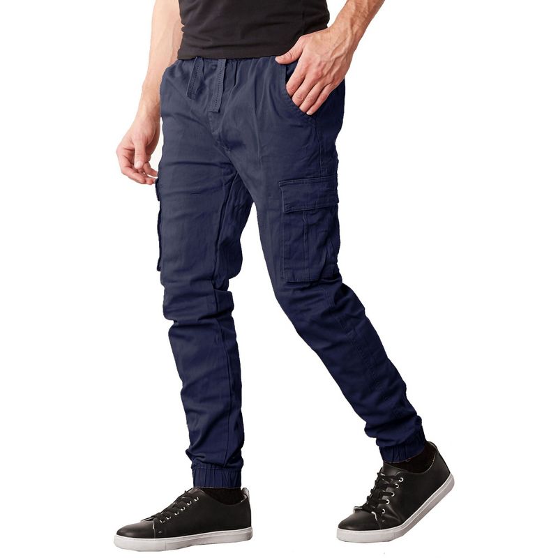 Galaxy By Harvic Men's Slim Fit Cotton Stretch Twill Cargo Joggers, 2 of 5