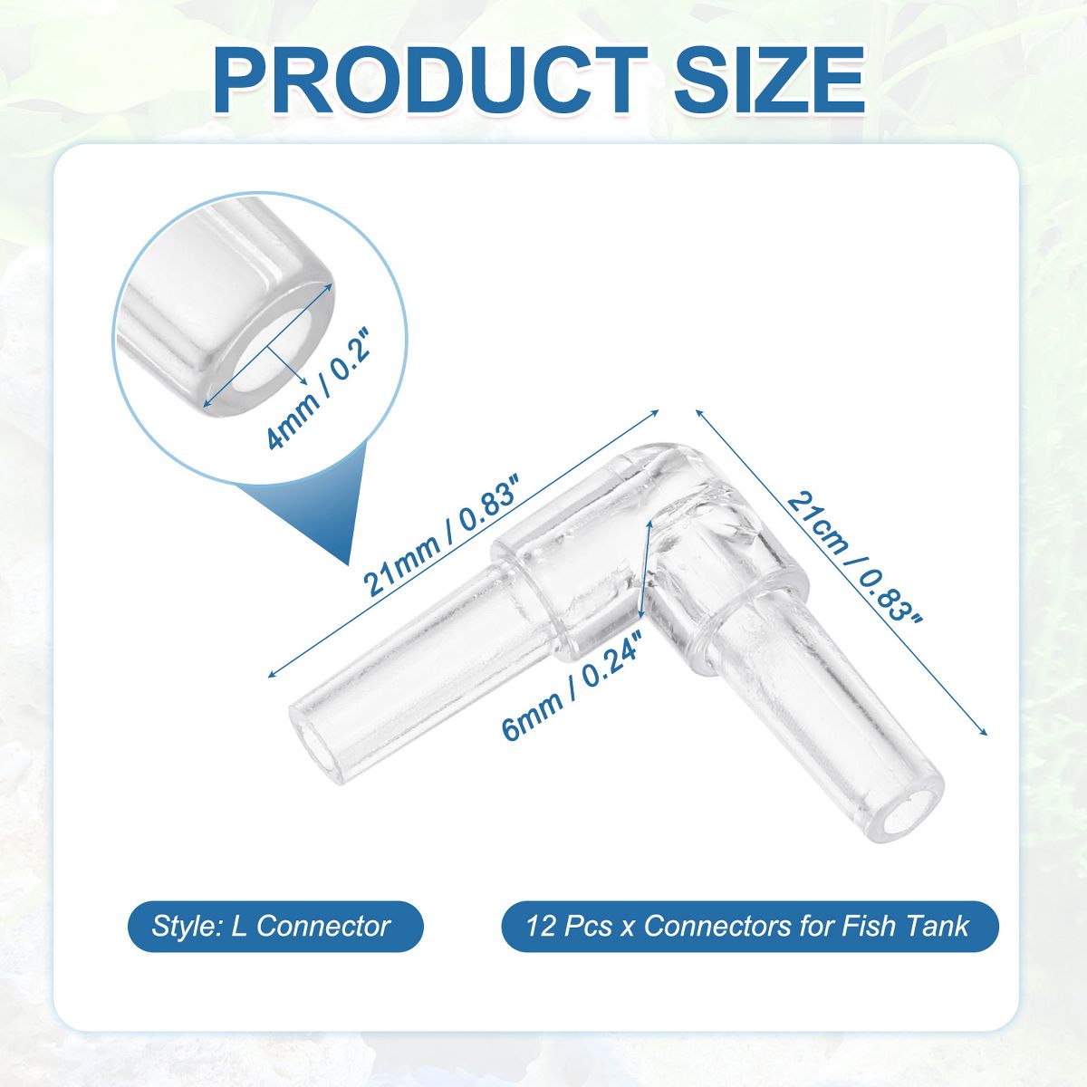 Unique Bargains Plastic Aquarium Air Pump Accessories L Connector 12 Pcs Clear - thumbnail 2