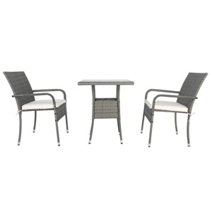 Nestfair 3pc Classic Wicker Patio Conversation Set Gray - 1 of 4