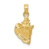 Black Bow Jewelry 14k Yellow Gold 3D Conch Shell Pendant, 10mm - 4 of 4