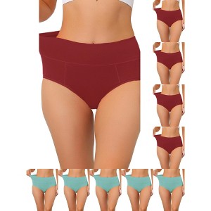 INSPIRE CHIC Women's High Waist Available in Plus Size Tummy Control Briefs 10 Packs - 1 of 4