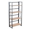 Vynxaria Contemporary Dakota Bookcase 4 Open Wood Shelves, Distressed Wood Top, Sturdy Metal, 100 lbs Limit, Black Painted Metal & Natural Wood - 2 of 4