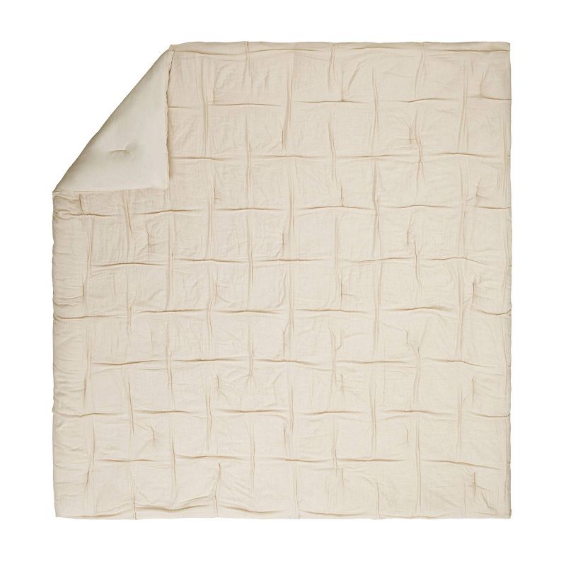 3pc Riley Pleated Comforter Set Cream - Laurel &#38; Mayfair, 5 of 8