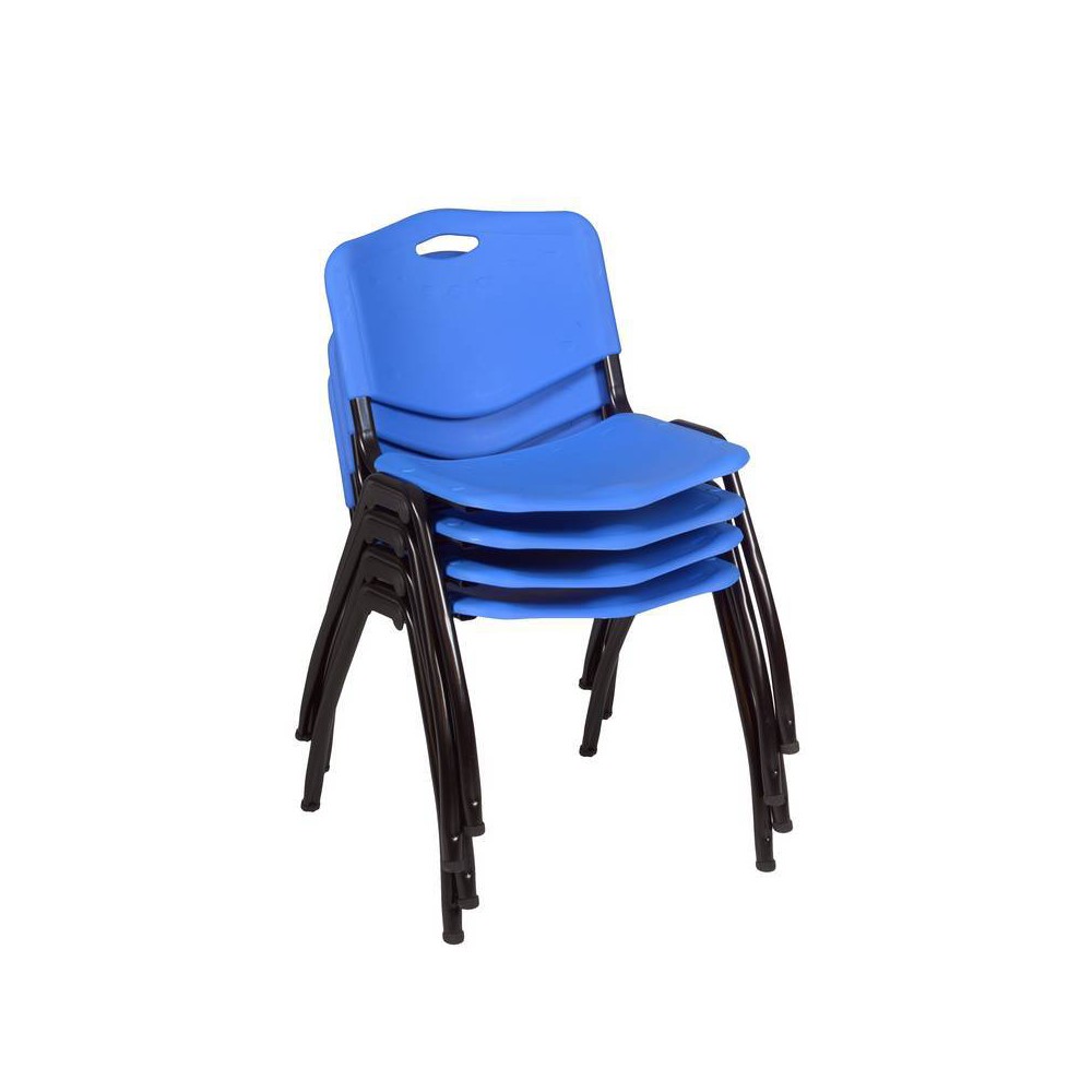Photos - Computer Chair 4pk M Lightweight Stackable Sturdy Breakroom Chairs Blue - Regency