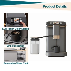 Upgraded Automatic Espresso Machine, One-Touch Coffee Maker with Built-in Grinder and Milk Frother, 6 Custom Recipes - 1 of 4